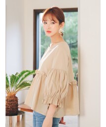 KORMARCH | バルーンスリーブシャーリングブラウス(シャツ/ブラウス)