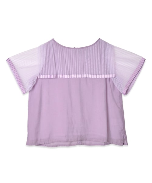 flower（フラワー）の「though pleats half top ～ｽﾙｰﾌﾟﾘｰﾂﾊｰﾌﾄｯﾌﾟ（Tシャツ/カットソー・レディース・gray/brown/purple・FREE）」の3枚目の写真