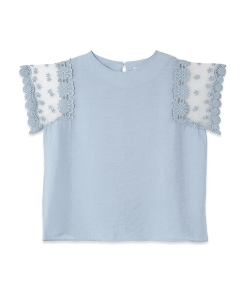 flower(フラワー)の「wonder lace top~ワンダーレーストップ(Tシャツ/カットソー・レディース・blue/beige/black/white・FREE)」の1枚目の写真