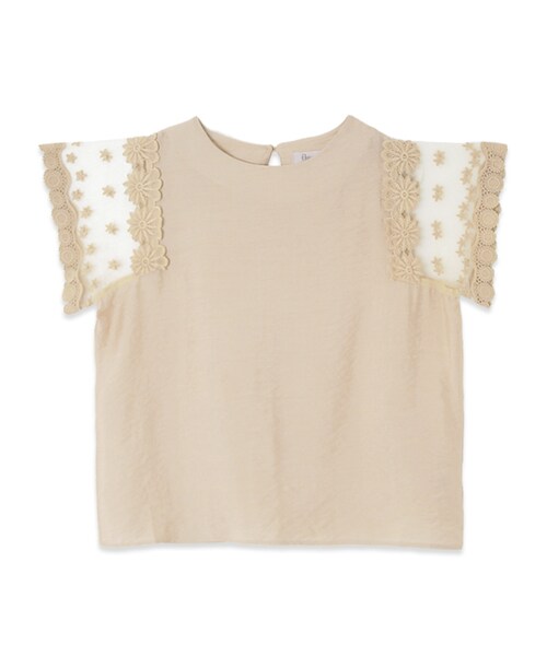 flower(フラワー)の「wonder lace top~ワンダーレーストップ(Tシャツ/カットソー・レディース・blue/beige/black/white・FREE)」の4枚目の写真