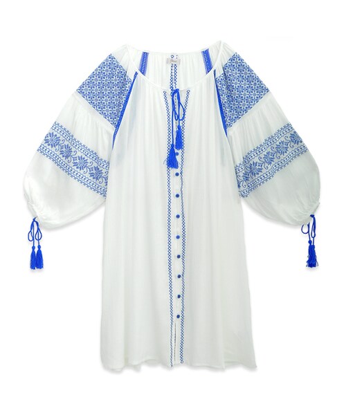 flower(フラワー)の「garden emb onepiece~ガーデンエンブロイダリーワンピース(ワンピース・レディース・ivory/gray・FREE)」の1枚目の写真