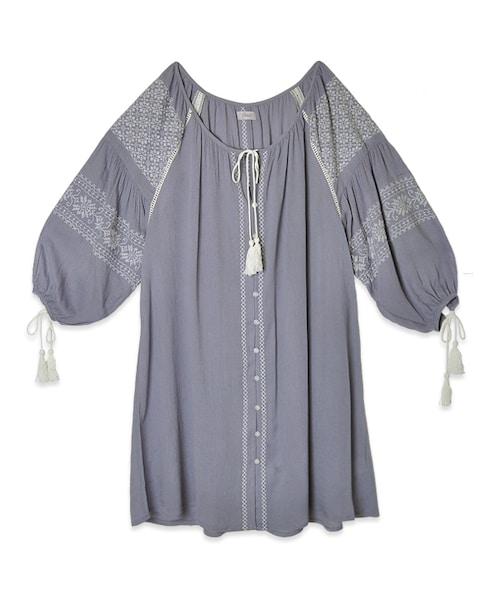 flower(フラワー)の「garden emb onepiece~ガーデンエンブロイダリーワンピース(ワンピース・レディース・ivory/gray・FREE)」の2枚目の写真