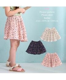 enchante petit | 小花柄プリーツフレアスカート #ホワイト(スカート)