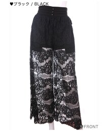 Bobon21 | フラワーレースワイドパンツ-全３色-(その他パンツ)