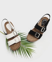 SOVOMALL | ビッグバックルスリングバックサンダル(サンダル)