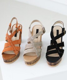 SOVOMALL | ナナメストラッププラットフォームサンダル(サンダル)