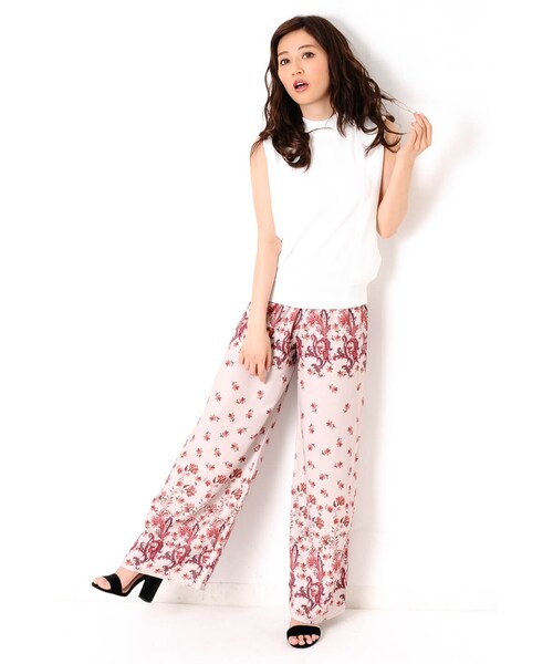 EGOIST（エゴイスト）の「フラワーペイズリーワイドパンツ（パンツ・レディース・BLACK/NAVY/BEIGE・Size : F /）」の9枚目の写真