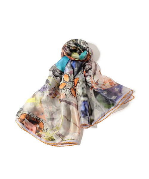 H.P France JANE CARR カシミヤ100%素材ストール H.P.FRANCE（アッシュ