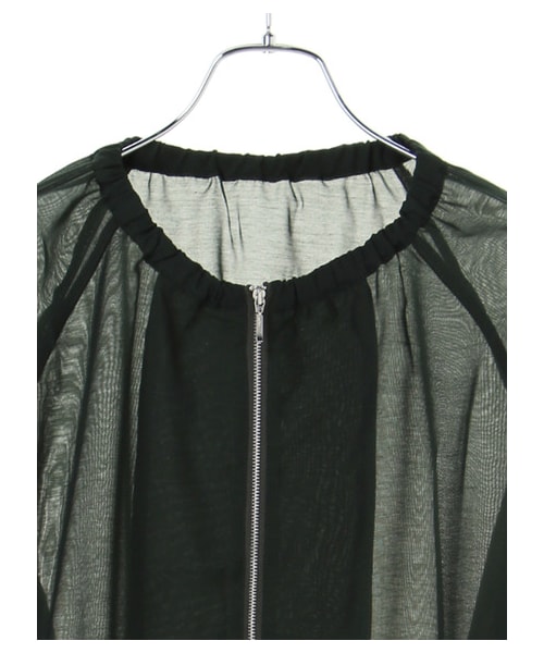 earth music&ecology(アースミュージックアンドエコロジー)の「ノーカラーブルゾン(ジャケット/アウター・アイボリー/ブラック/キャメル/グリーン・F)」の3枚目の写真