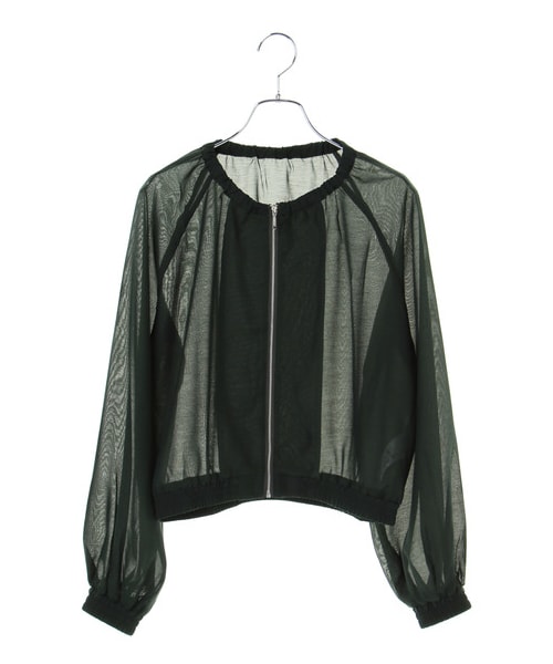 earth music&ecology(アースミュージックアンドエコロジー)の「ノーカラーブルゾン(ジャケット/アウター・アイボリー/ブラック/キャメル/グリーン・F)」の9枚目の写真