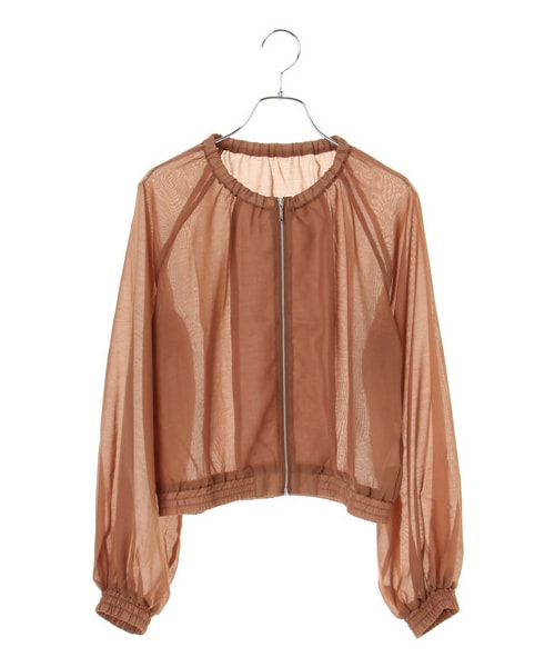 earth music&ecology(アースミュージックアンドエコロジー)の「ノーカラーブルゾン(ジャケット/アウター・アイボリー/ブラック/キャメル/グリーン・F)」の8枚目の写真