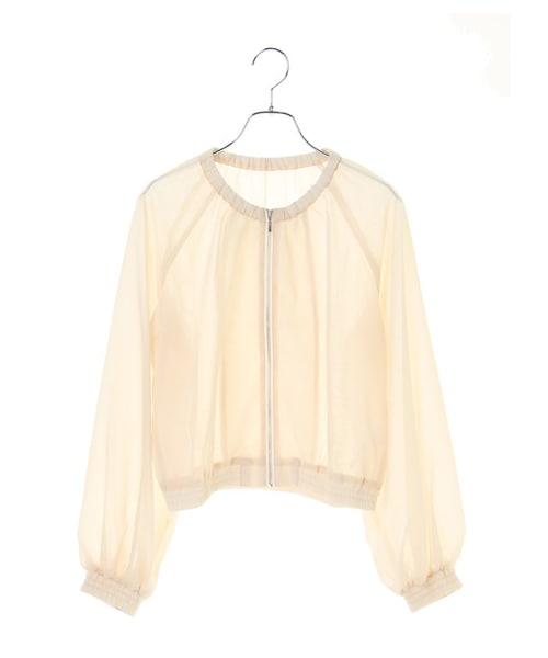 earth music&ecology(アースミュージックアンドエコロジー)の「ノーカラーブルゾン(ジャケット/アウター・アイボリー/ブラック/キャメル/グリーン・F)」の6枚目の写真