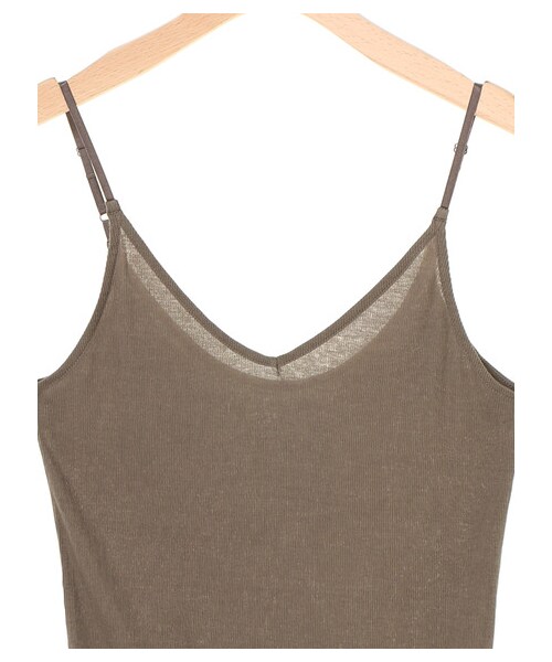 GARAGE OF GOOD CLOTHING(ガレージオブグッドクロージング)の「KAU テレコキャミソール(トップス・オフホワイト/ブラック/グレーベージュ・F)」の3枚目の写真