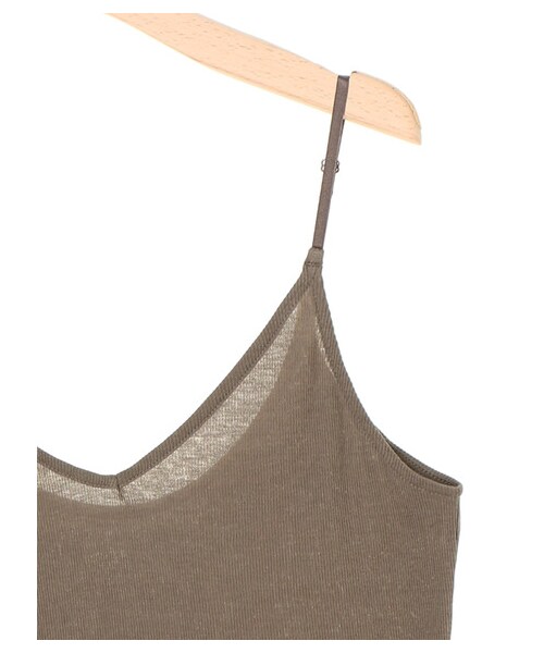 GARAGE OF GOOD CLOTHING(ガレージオブグッドクロージング)の「KAU テレコキャミソール(トップス・オフホワイト/ブラック/グレーベージュ・F)」の4枚目の写真