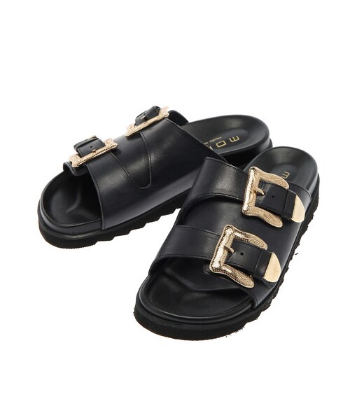 GARAGE OF GOOD CLOTHING（ガレージオブグッドクロージング）の「【Select item】MOHI ダブルバックルサンダル（シューズ・ブラック/キャメル・35/36/37/38）」の8枚目の写真