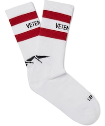 VETEMENTS | Vetements + Reebok Ribbed Striped Cotton-Blend Socks(ソックス/靴下)