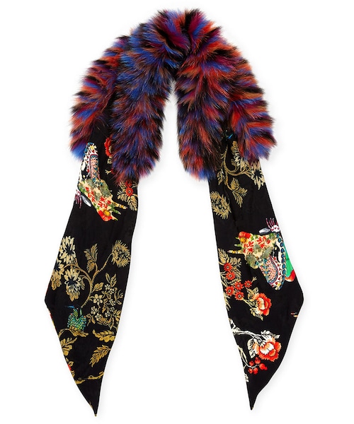 ETRO（エトロ）の「Etro Fur-Trim Tiger Print Scarf（バンダナ