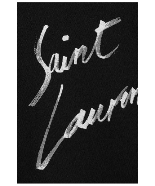Saint Laurent(サンローラン)の「Saint Laurent - Printed Cotton-jersey T-shirt - Black(Tシャツ/カットソー・レディース・Black・medium)」の2枚目の写真