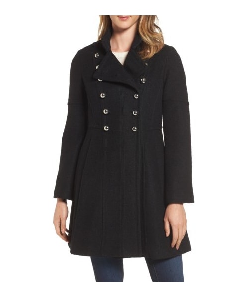 guess fit and flare coat