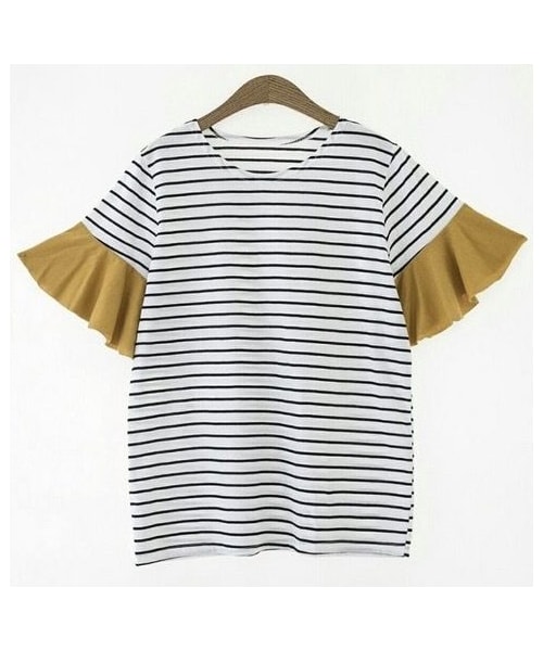 copine（コピン）の「【期間限定価格】袖カラーフレアゆったりボーダーカットソー（2color）【クリックポスト対象商品】（Tシャツ/カットソー・レディース・その他）」の15枚目の写真