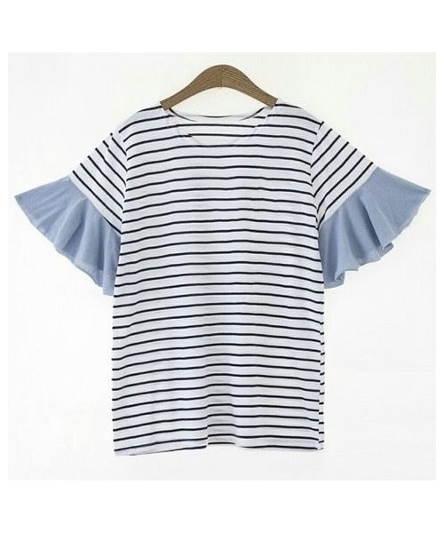 copine（コピン）の「【期間限定価格】袖カラーフレアゆったりボーダーカットソー（2color）【クリックポスト対象商品】（Tシャツ/カットソー・レディース・その他）」の14枚目の写真