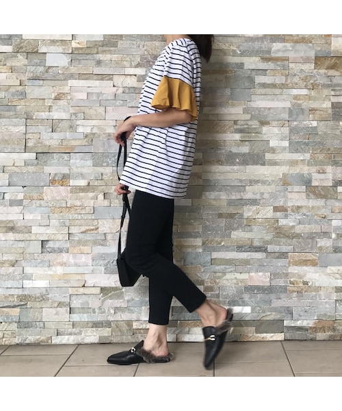 copine（コピン）の「【期間限定価格】袖カラーフレアゆったりボーダーカットソー（2color）【クリックポスト対象商品】（Tシャツ/カットソー・レディース・その他）」の9枚目の写真