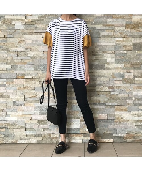 copine（コピン）の「【期間限定価格】袖カラーフレアゆったりボーダーカットソー（2color）【クリックポスト対象商品】（Tシャツ/カットソー・レディース・その他）」の10枚目の写真