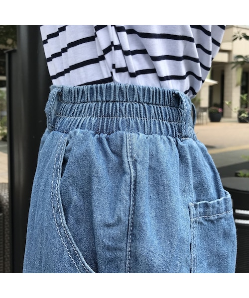 copine(コピン)の「リボンベルト付き裾ロールアップワイドデニムパンツ(3color)(デニムパンツ・レディース・その他)」の15枚目の写真