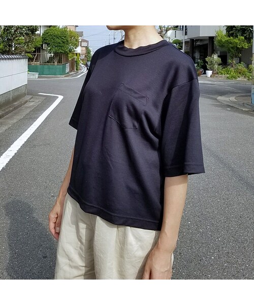 Handmade（ハンドメイド）の「リネンニットTシャツ（Tシャツ/カットソー・レディース・その他）」の2枚目の写真
