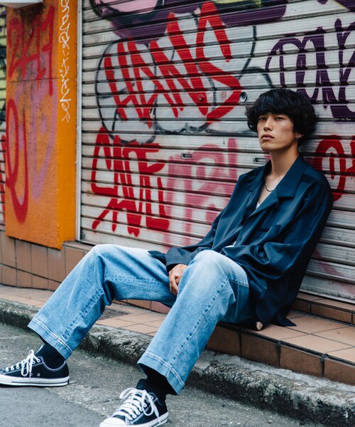 LIDNM（リドム）の「LIDnM×RYO ユーズドワイドタックデニム（デニムパンツ・メンズ・ブルー・S, M）」の4枚目の写真