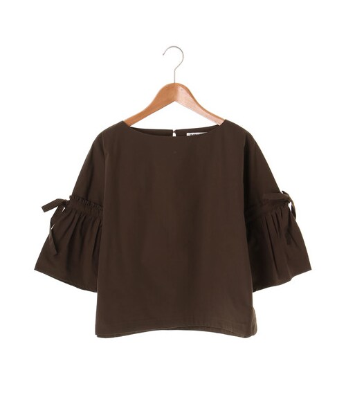Green　Parks（グリーンパークス）の「OLIVE des OLIVE ・OLIVE 袖リボン5分袖ブラウス（トップス・ブラック/ボルドー/キャメル/カーキ・F）」の11枚目の写真