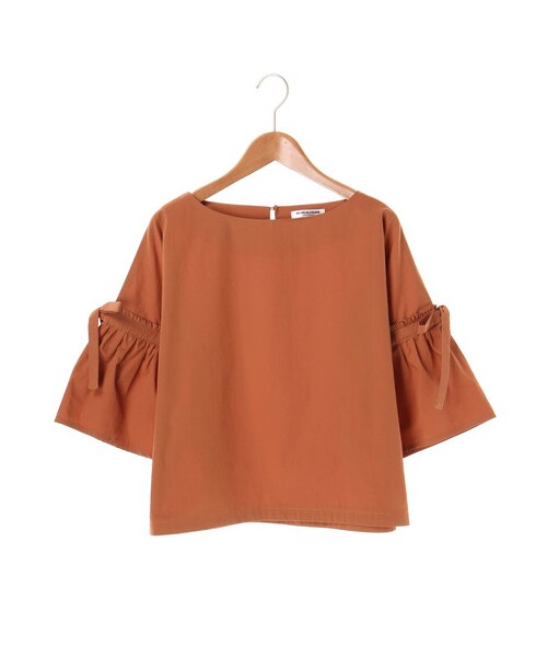 Green　Parks（グリーンパークス）の「OLIVE des OLIVE ・OLIVE 袖リボン5分袖ブラウス（トップス・ブラック/ボルドー/キャメル/カーキ・F）」の10枚目の写真