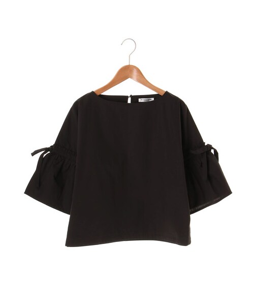 Green　Parks（グリーンパークス）の「OLIVE des OLIVE ・OLIVE 袖リボン5分袖ブラウス（トップス・ブラック/ボルドー/キャメル/カーキ・F）」の8枚目の写真