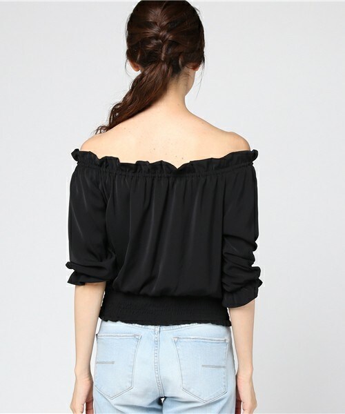 archives（アルシーヴ）の「オフショルシャーリングプルオーバー（シャツ/ブラウス・レディース・ブラック/グレー/ワイン・MEDIUM）」の6枚目の写真