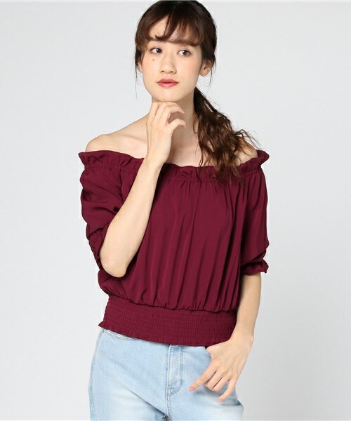 archives（アルシーヴ）の「オフショルシャーリングプルオーバー（シャツ/ブラウス・レディース・ブラック/グレー/ワイン・MEDIUM）」の3枚目の写真