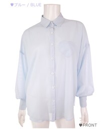 Bobon21 | ハートポケットオーバーサイズシャツ-全３色-(シャツ/ブラウス)