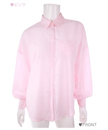 Bobon21 | ハートポケットオーバーサイズシャツ-全３色-(シャツ/ブラウス)