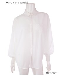 Bobon21 | ハートポケットオーバーサイズシャツ-全３色-(シャツ/ブラウス)