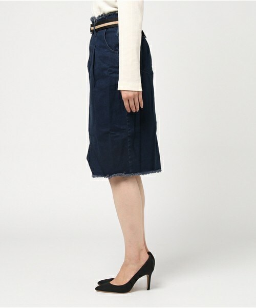 archives（アルシーヴ）の「ハイウエストデニムタイトスカート（デニムスカート・レディース・ネイビー/ロイヤルブルー・MEDIUM）」の4枚目の写真