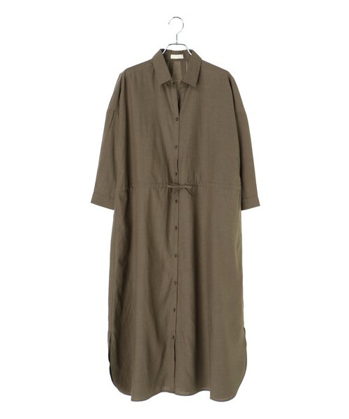 earth music&ecology（アースミュージックアンドエコロジー）の「・シャツワンピース（ワンピース/ドレス・ベージュ/マスタード/カーキ/ネイビー・F）」の9枚目の写真