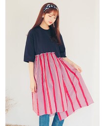 KORMARCH | フロントスリットビッグシルエットTシャツワンピース(ワンピース)