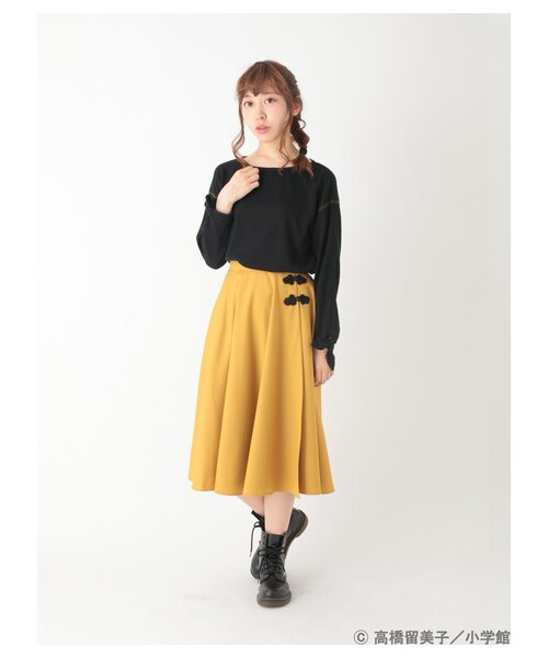 アースミュージック レディース【F】カットソー♡ティアード袖 おしゃれ♡黄 earth music&ecology（アースミュージックアンドエコロジー）の