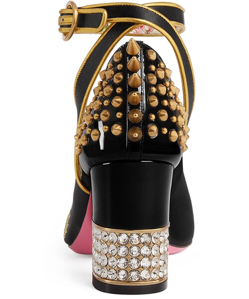 GUCCI（グッチ）の「Gucci Caspar Embroidered Satin Ankle-Wrap Pump（パンプス・レディース・Black/Purple/Pink・9B / 39EU/7.5B / 37.5EU/6B / 36EU/8.5B / 38.5EU/11B / 41EU/7B / 37EU/5.5B / 35.5EU/12B / 42EU/5B / 35EU/9.5B / 39.5EU/8B / 38EU/6.5B / 36.5EU/10B / 40EU）」の7枚目の写真