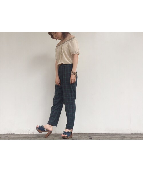 Karen Scott（カレンスコット）の「KAREN SCOTT　rayon pants　green check（その他パンツ・レディース・その他）」の9枚目の写真