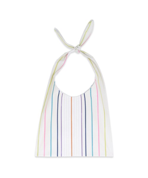 flower（フラワー）の「funny stripe bag～ﾌｧﾆｰｽﾄﾗｲﾌﾟﾊﾞｯｸﾞ（トートバッグ・レディース・pink/ivory・FREE）」の2枚目の写真