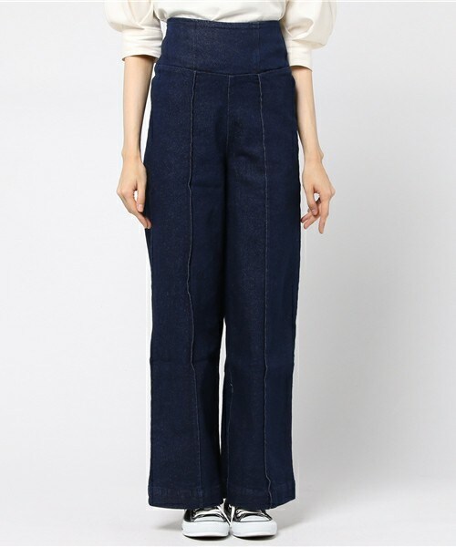 archives（アルシーヴ）の「ハイウエストデニムワイドパンツ（デニムパンツ・レディース・ネイビー/ロイヤルブルー・MEDIUM）」の3枚目の写真