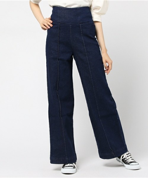 archives（アルシーヴ）の「ハイウエストデニムワイドパンツ（デニムパンツ・レディース・ネイビー/ロイヤルブルー・MEDIUM）」の2枚目の写真