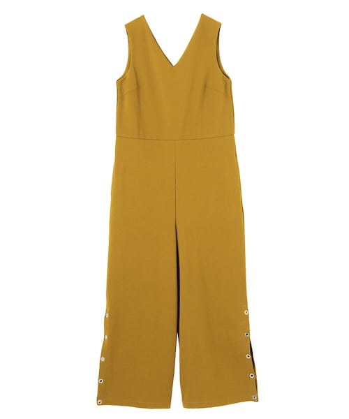 MURUA（ムルーア）の「Vネックコンビネゾン（オールインワン・サロペット・レディース・ブラック/イエロー/グリーン・F）」の3枚目の写真