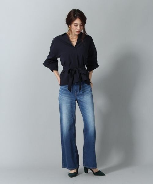 Andemiu(アンデミュウ)の「ソデタックヌケエリブラウス(トップス・チェック/ブラウン/アイボリー/ネイビー)」の8枚目の写真