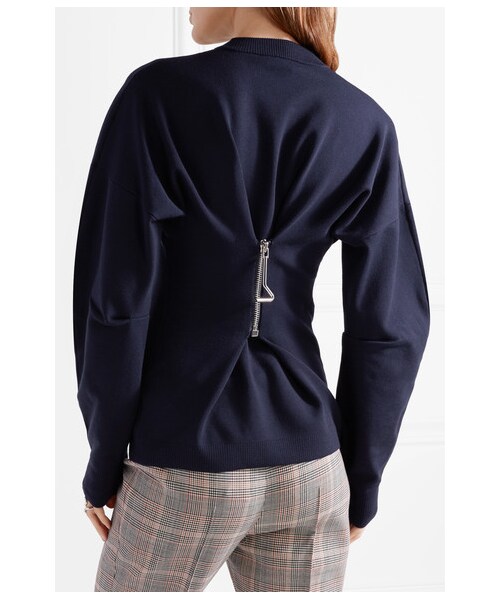 tibi(ティビ)の「Tibi - Gathered Wool-blend Sweatshirt - Midnight blue(ニット/セーター・レディース・Blue・small/medium/x small/large)」の3枚目の写真
